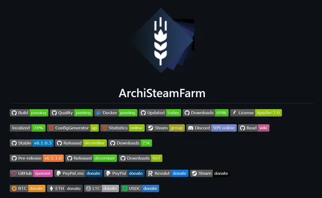 使用ArchiSteamFarm进行Steam自动挂卡